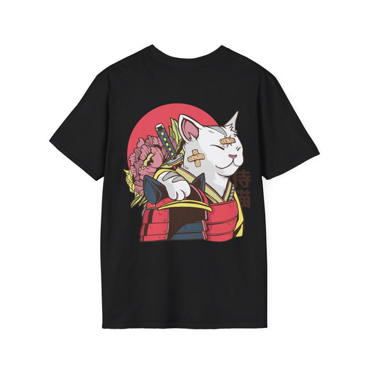 Samurai Cat - Anime World - Unisex T-Shirt - Back Print-0