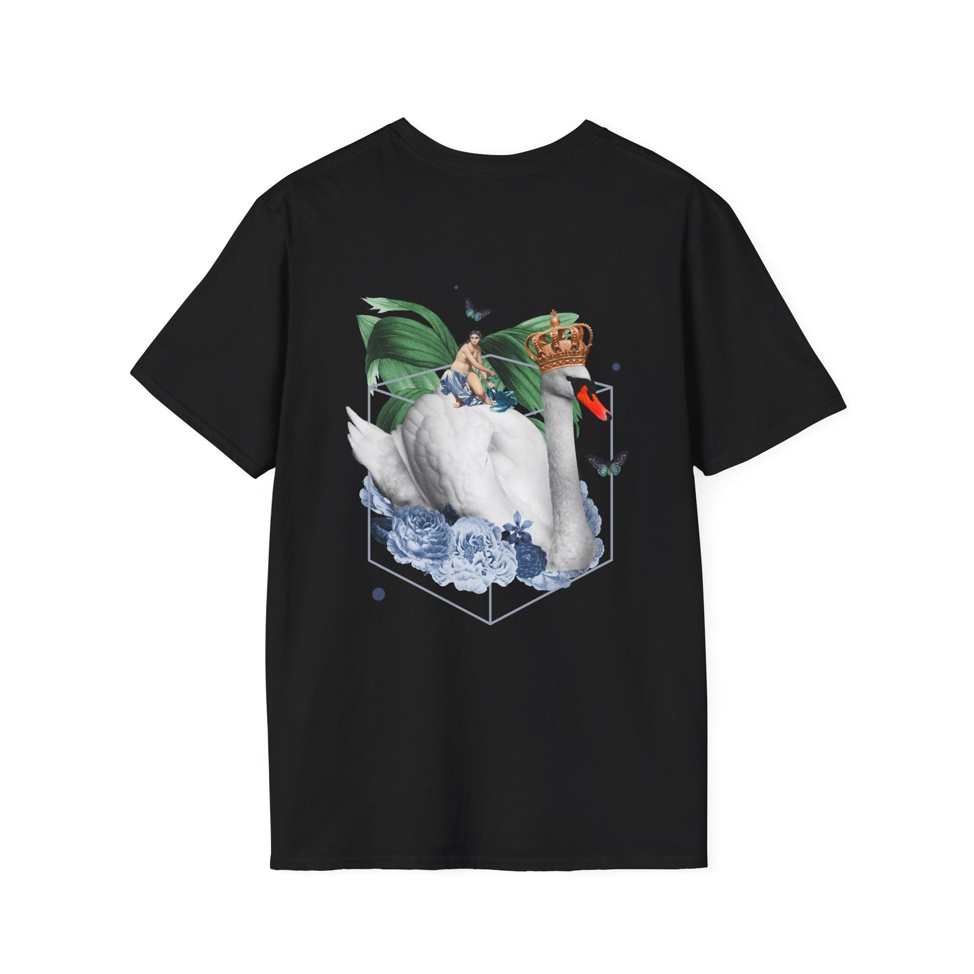 Swan - Quirky Collage - Unisex T-Shirt - Back Print-0
