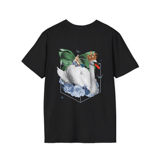 Swan - Quirky Collage - Unisex T-Shirt - Back Print-0