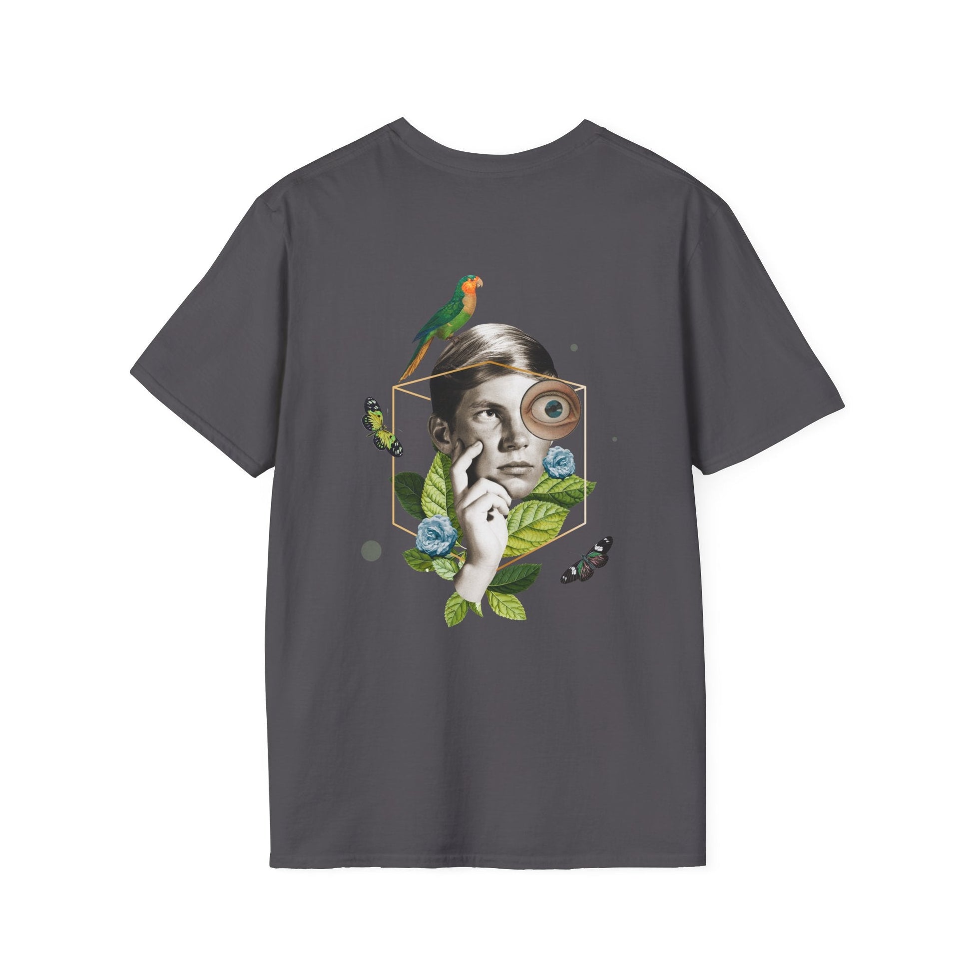 Parrot - Quirky Collage - Unisex T-Shirt - Back Print-1