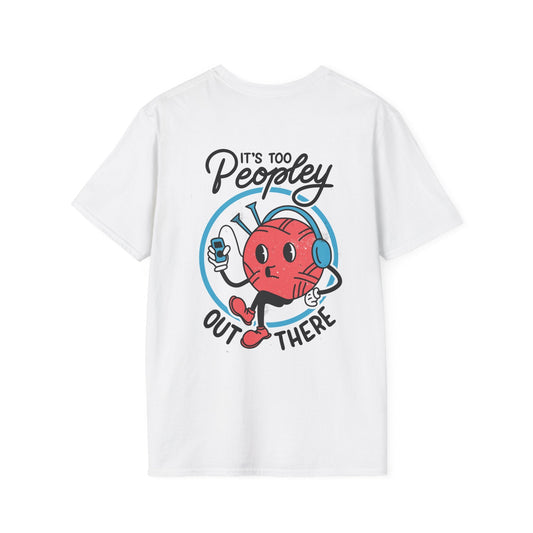 It´s too Peopley out there - Antisocial Retro - Unisex T-Shirt - Back Print-0