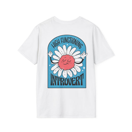 High functioning introvert - Antisocial Retro - Unisex T-Shirt - Back Print-0