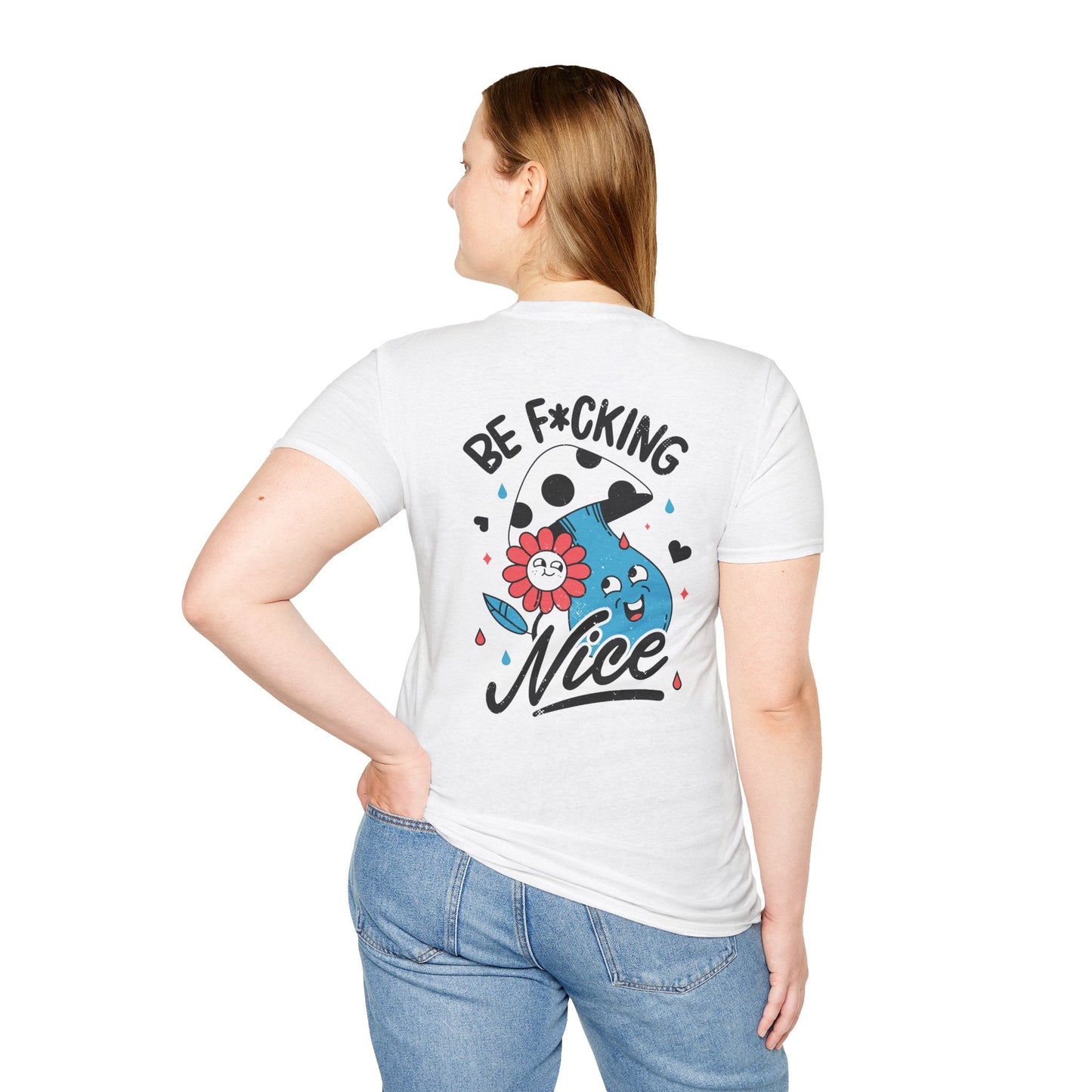 Be F*cking Nice - Antisocial Retro - Unisex T-Shirt - Back Print-2