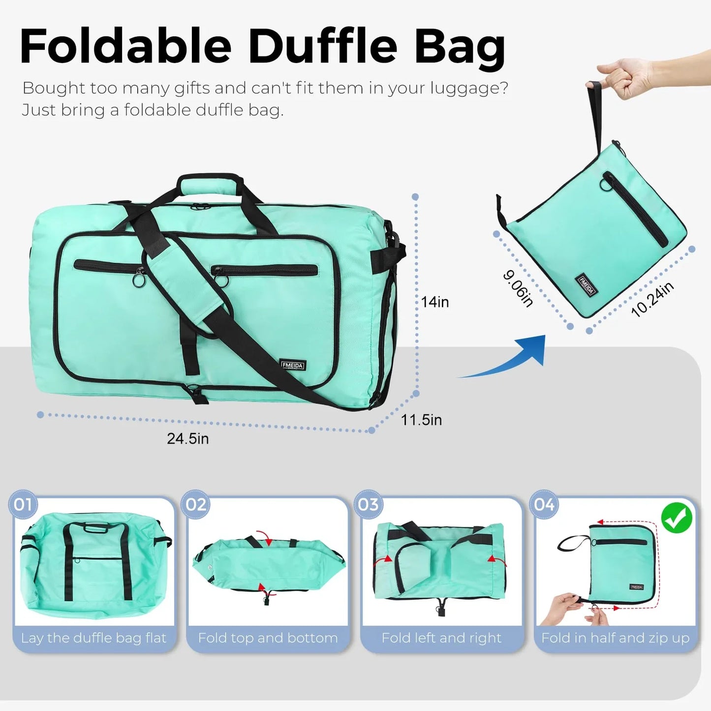 Fmeida 65L Unisex Adult Travel Duffel Bag, Large Gym Bag with Shoe Compartment and Shoulder Strap, Waterproof Duffel Bag Sports Bag, Black, Duffel bag with shoe compartment - STREET STYLE