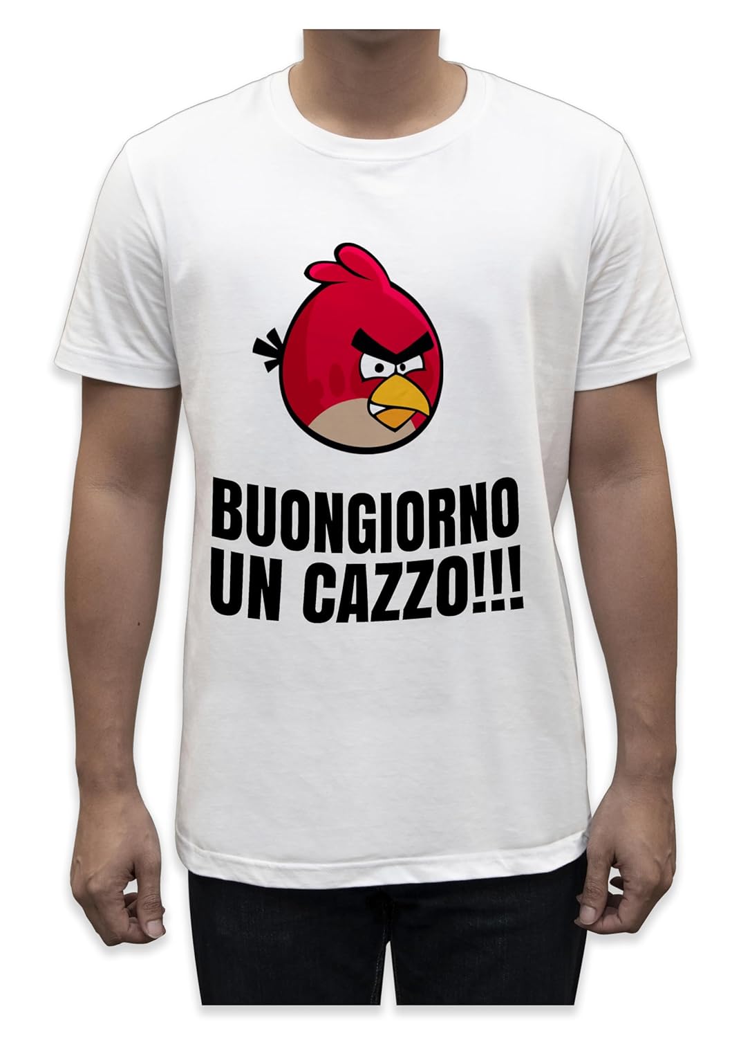 Unisex T-Shirt Short Sleeve T-Shirt with Funny Phrases Funny Joke Funny Print (M, St Oca ZZO STOCAZZO STOCAZZO SIMPATICA REBUS)