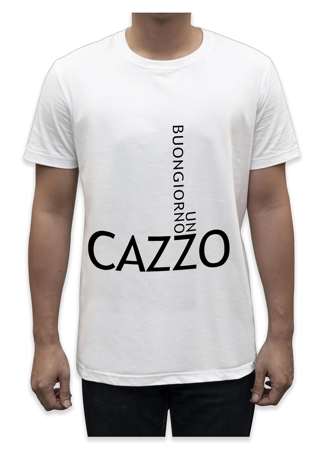 Unisex T-Shirt Short Sleeve T-Shirt with Funny Phrases Funny Joke Funny Print (M, St Oca ZZO STOCAZZO STOCAZZO SIMPATICA REBUS)