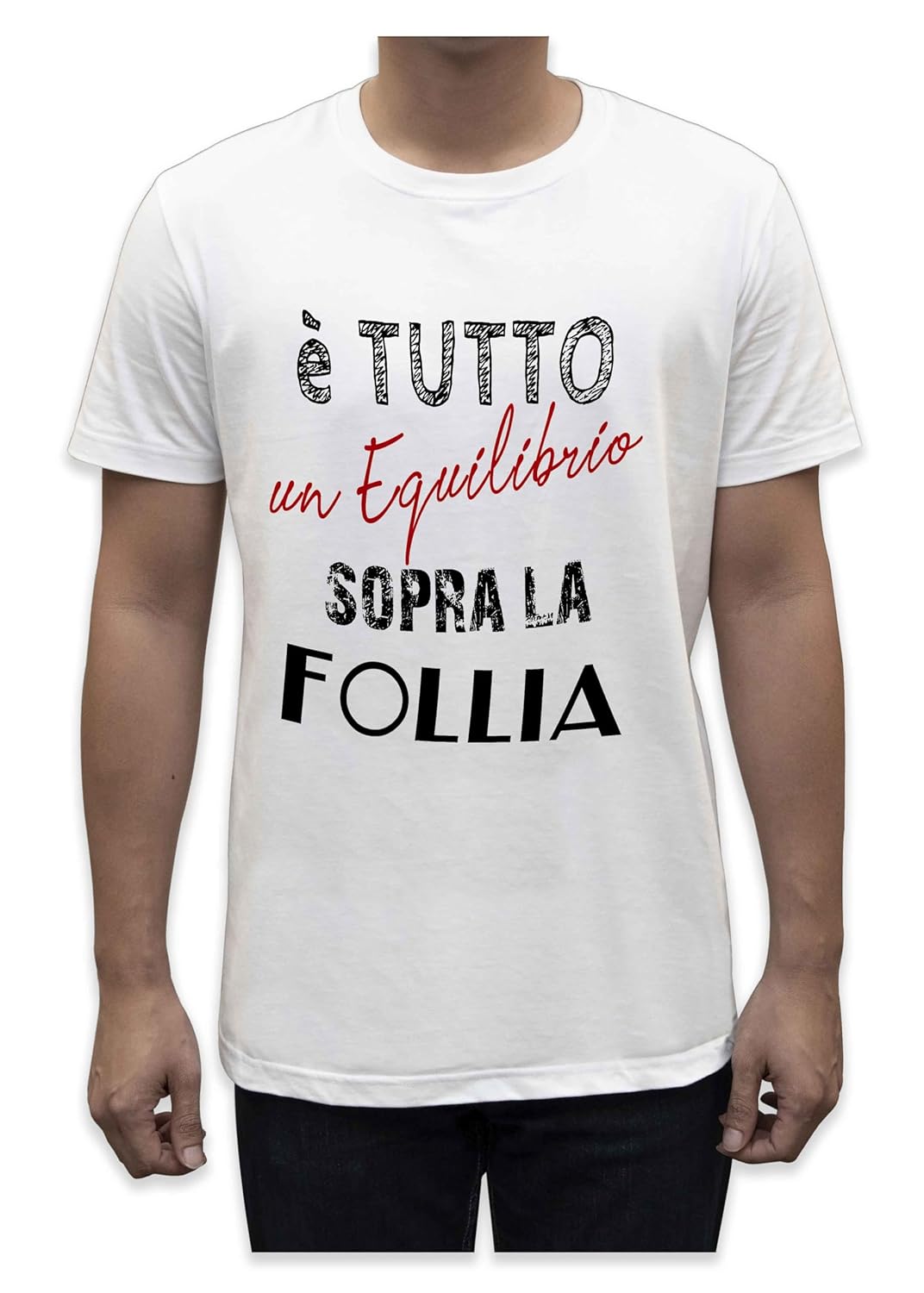 Unisex T-Shirt Short Sleeve T-Shirt with Funny Phrases Funny Joke Funny Print (M, St Oca ZZO STOCAZZO STOCAZZO SIMPATICA REBUS)