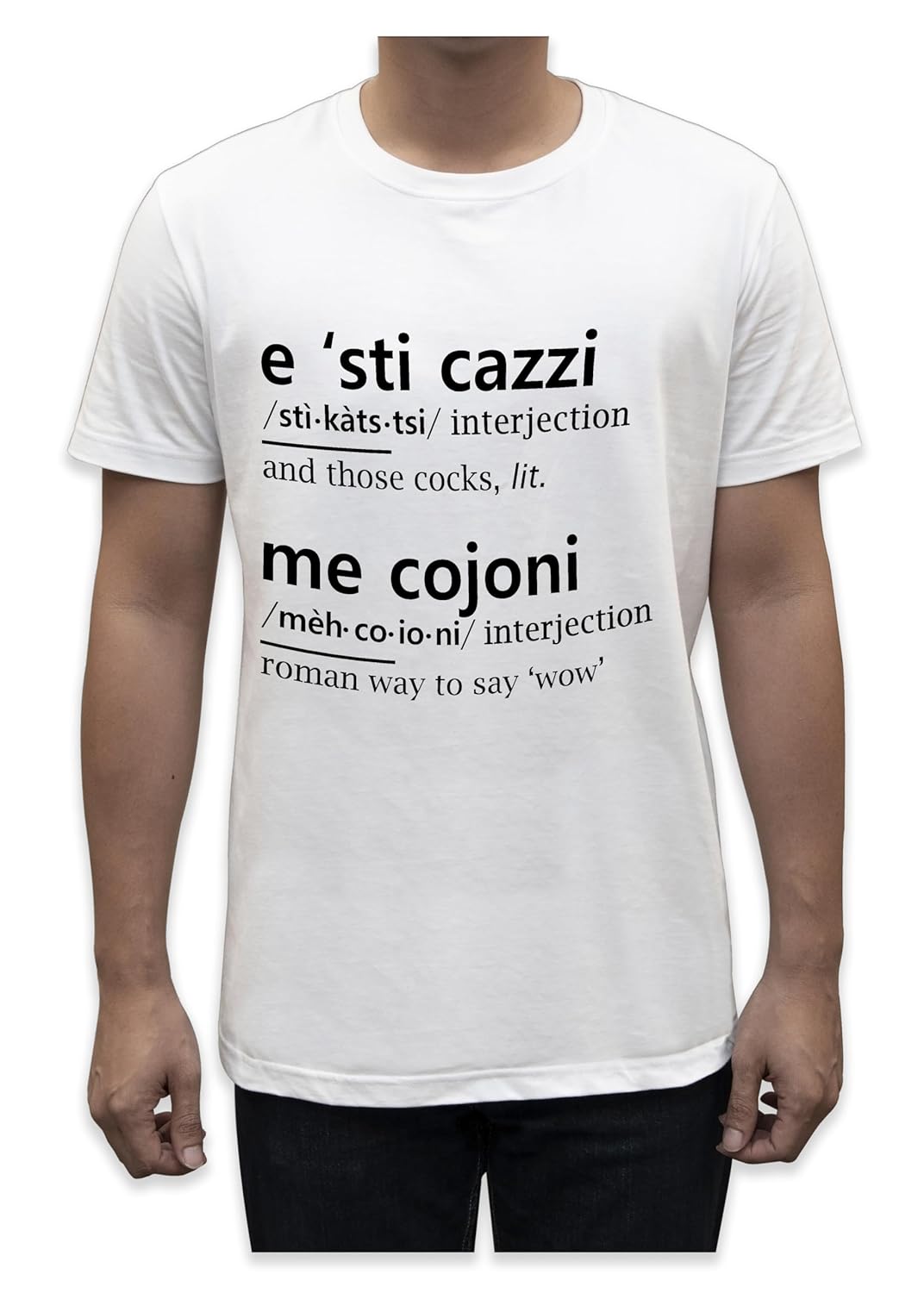 Unisex T-Shirt Short Sleeve T-Shirt with Funny Phrases Funny Joke Funny Print (M, St Oca ZZO STOCAZZO STOCAZZO SIMPATICA REBUS)