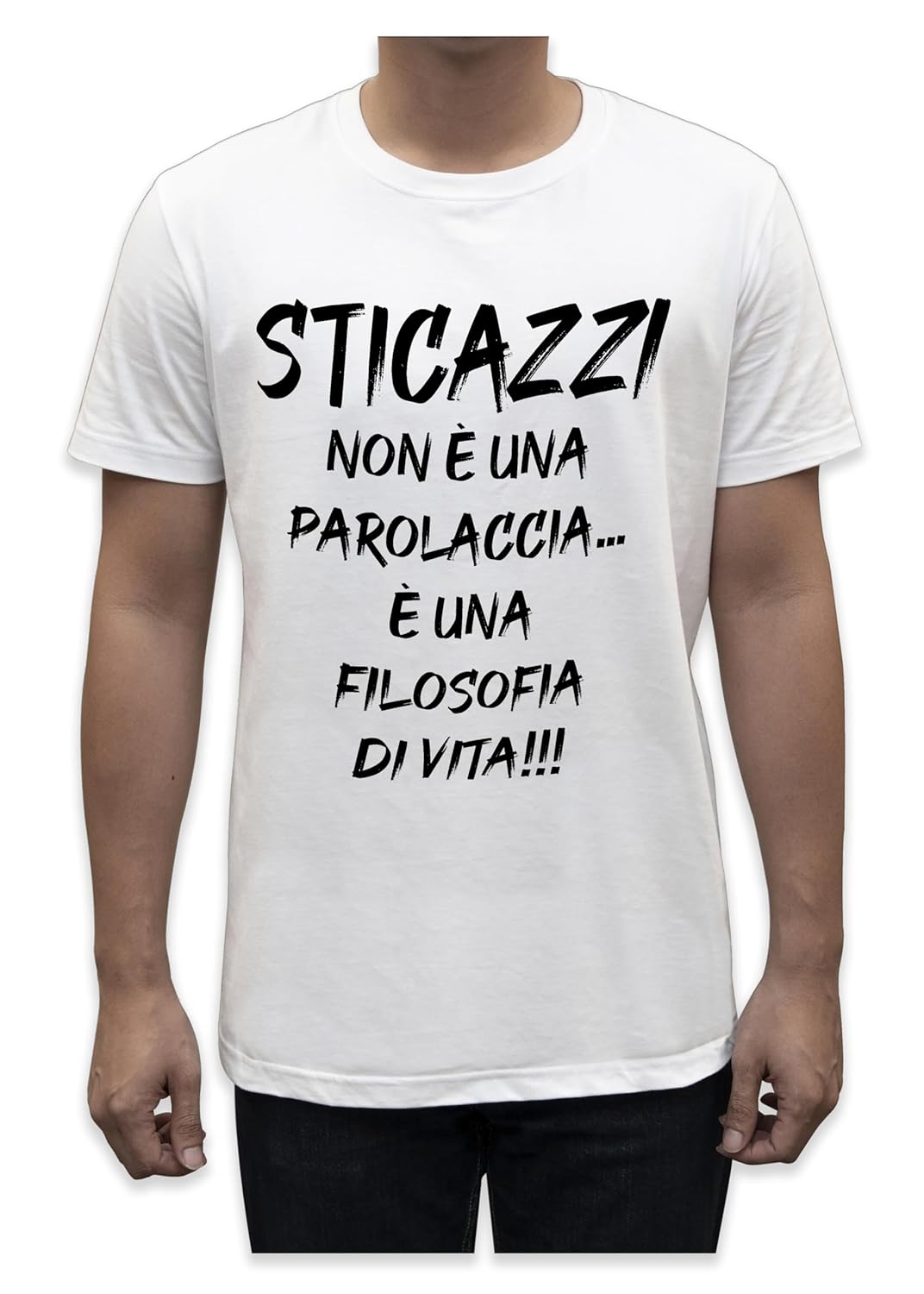 Unisex T-Shirt Short Sleeve T-Shirt with Funny Phrases Funny Joke Funny Print (M, St Oca ZZO STOCAZZO STOCAZZO SIMPATICA REBUS)