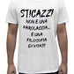 Unisex T-Shirt Short Sleeve T-Shirt with Funny Phrases Funny Joke Funny Print (M, St Oca ZZO STOCAZZO STOCAZZO SIMPATICA REBUS)