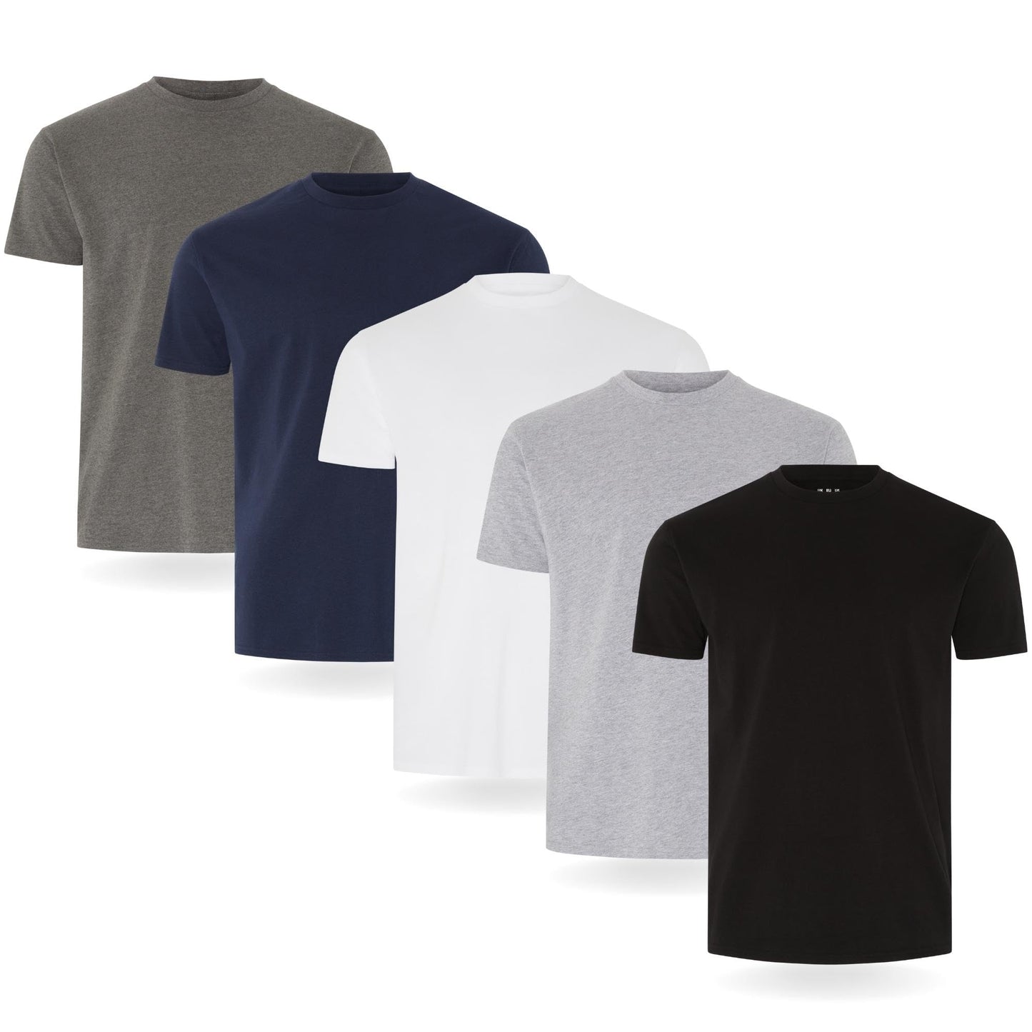 FM London Pack of 3/5 Men's T-Shirt - Premium T-Shirt with Slightly Fitted Design - Super Soft T-Shirt Made of 100% Cotton