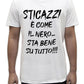 Unisex T-Shirt Short Sleeve T-Shirt with Funny Phrases Funny Joke Funny Print (M, St Oca ZZO STOCAZZO STOCAZZO SIMPATICA REBUS)