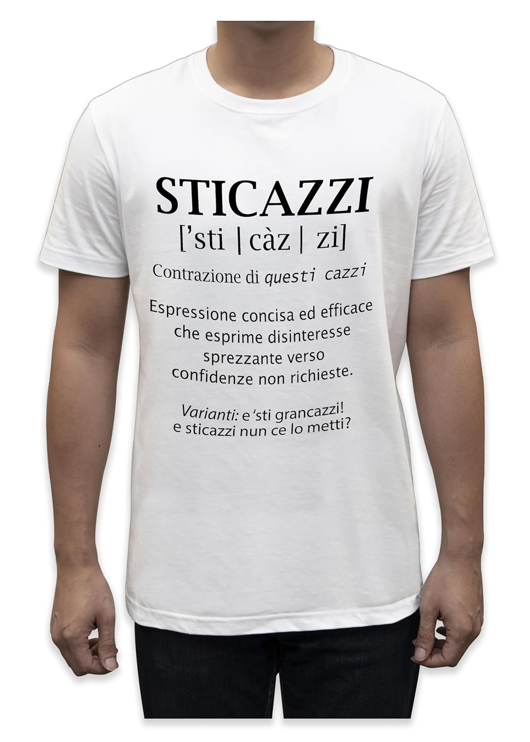 Unisex T-Shirt Short Sleeve T-Shirt with Funny Phrases Funny Joke Funny Print (M, St Oca ZZO STOCAZZO STOCAZZO SIMPATICA REBUS)