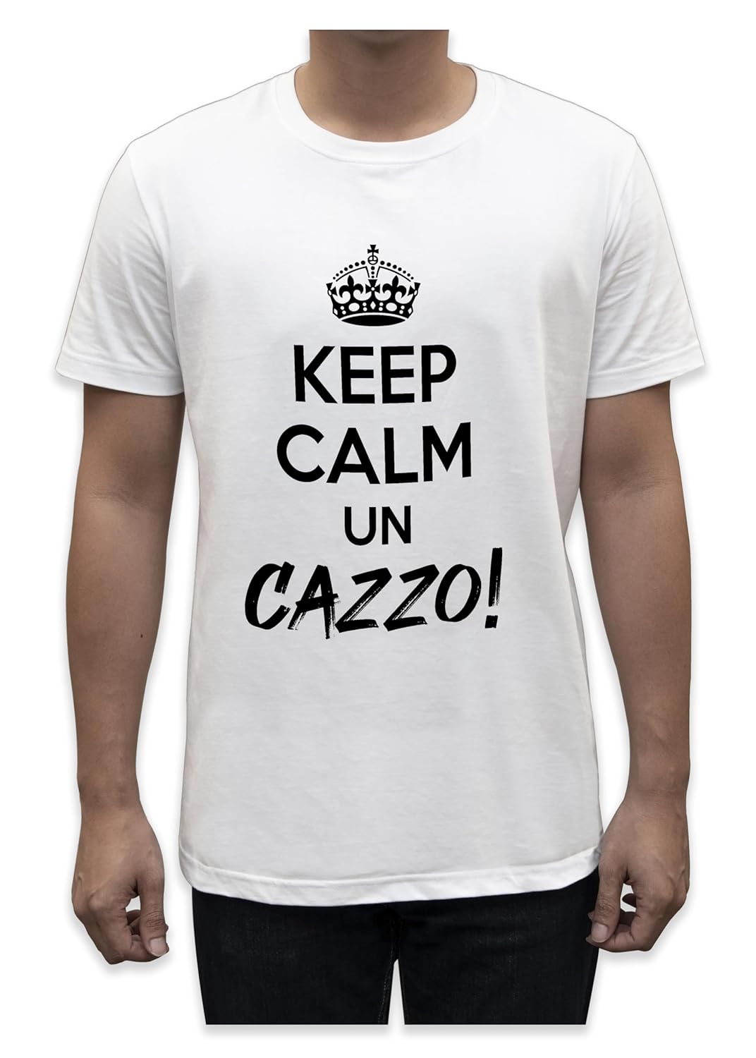 Unisex T-Shirt Short Sleeve T-Shirt with Funny Phrases Funny Joke Funny Print (M, St Oca ZZO STOCAZZO STOCAZZO SIMPATICA REBUS)