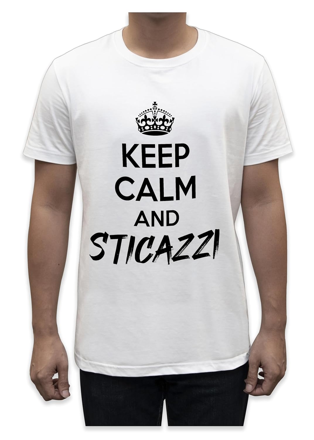Unisex T-Shirt Short Sleeve T-Shirt with Funny Phrases Funny Joke Funny Print (M, St Oca ZZO STOCAZZO STOCAZZO SIMPATICA REBUS)