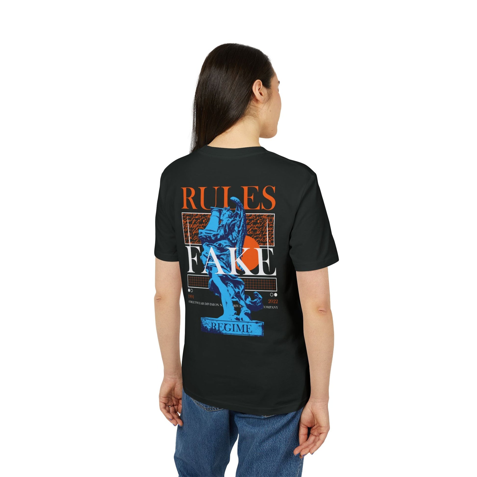 Rules Fake - Gods Way - Premium Bio Unisex T-Shirt - Back Print-2
