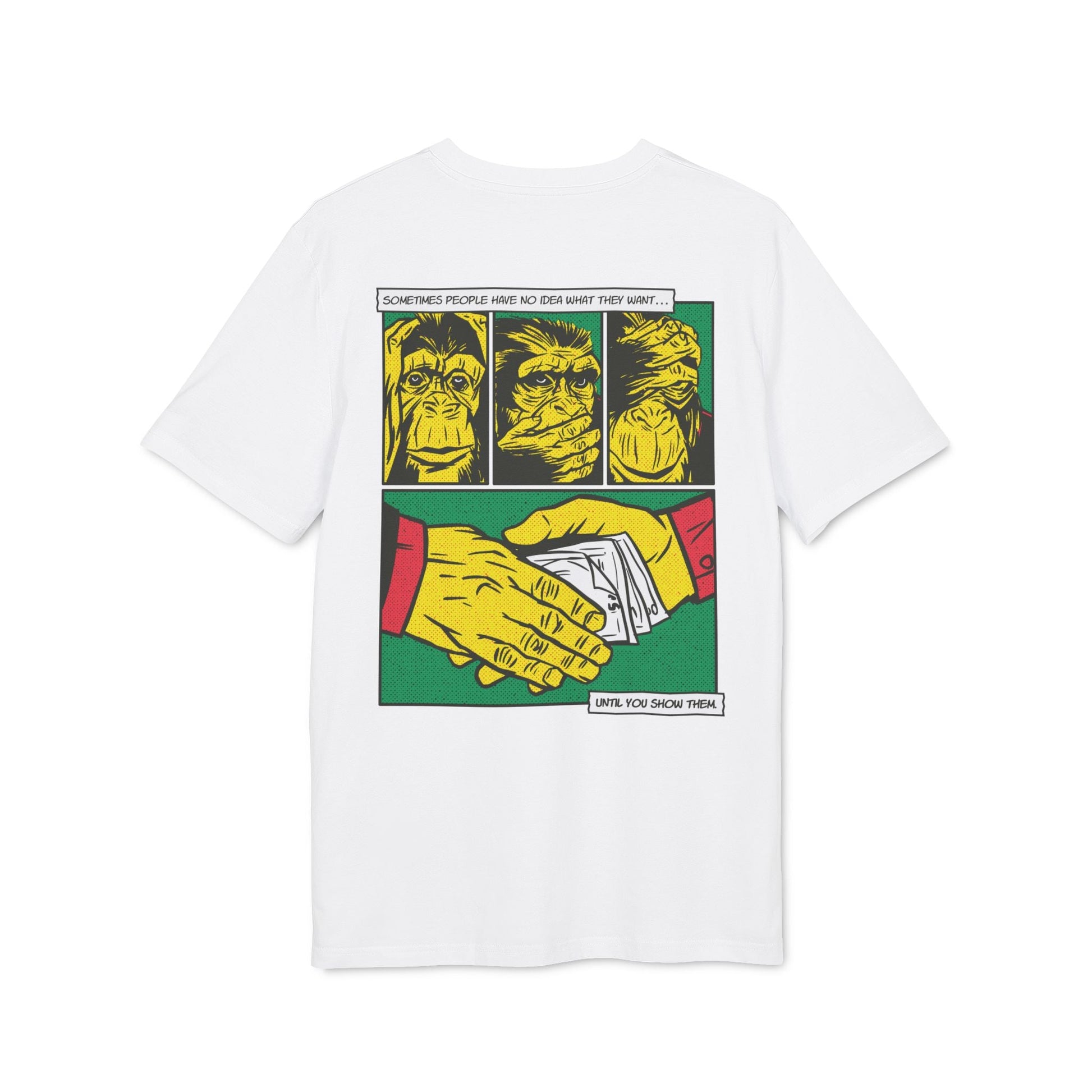 Three Monkeys - Comic Mafia - Premium Bio Unisex T-Shirt - Back Print-6