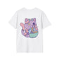 Goth Cat Ramen - Anime World - Unisex T-Shirt - Back Print-3