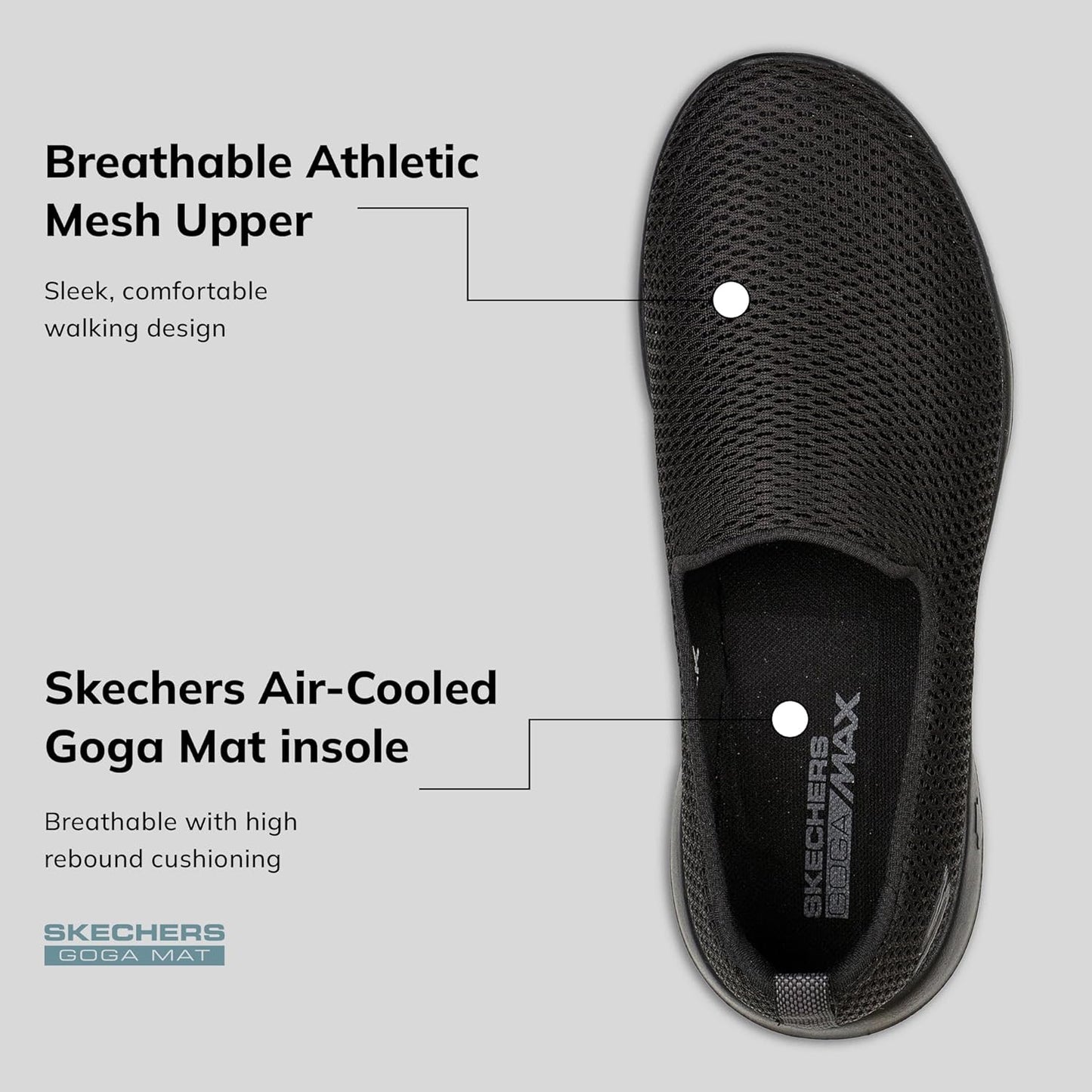 Skechers Go Walk Joy, Women's Trainers, Black Textile Trim, 38 EU