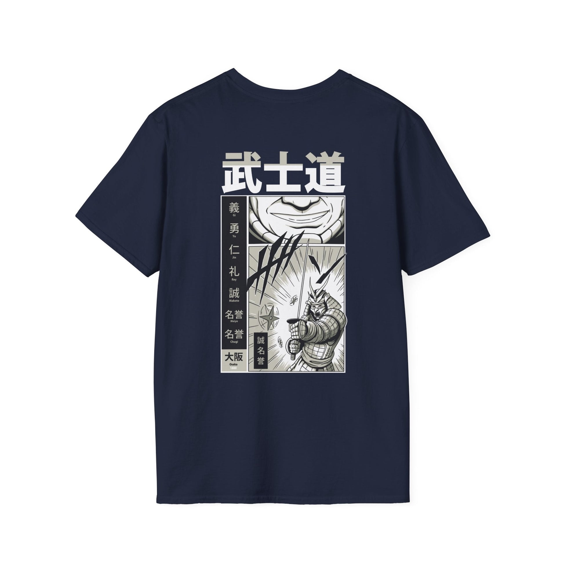Ninja Attack - Samurai Manga - Unisex T-Shirt - Back Print-2