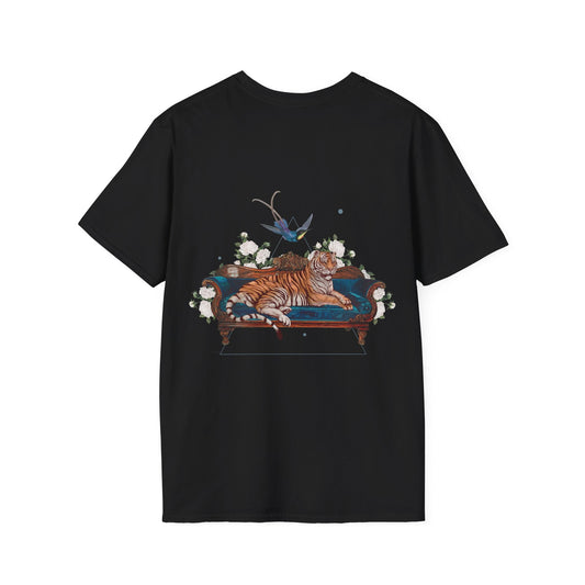 Tiger - Quirky Collage - Unisex T-Shirt - Back Print-0