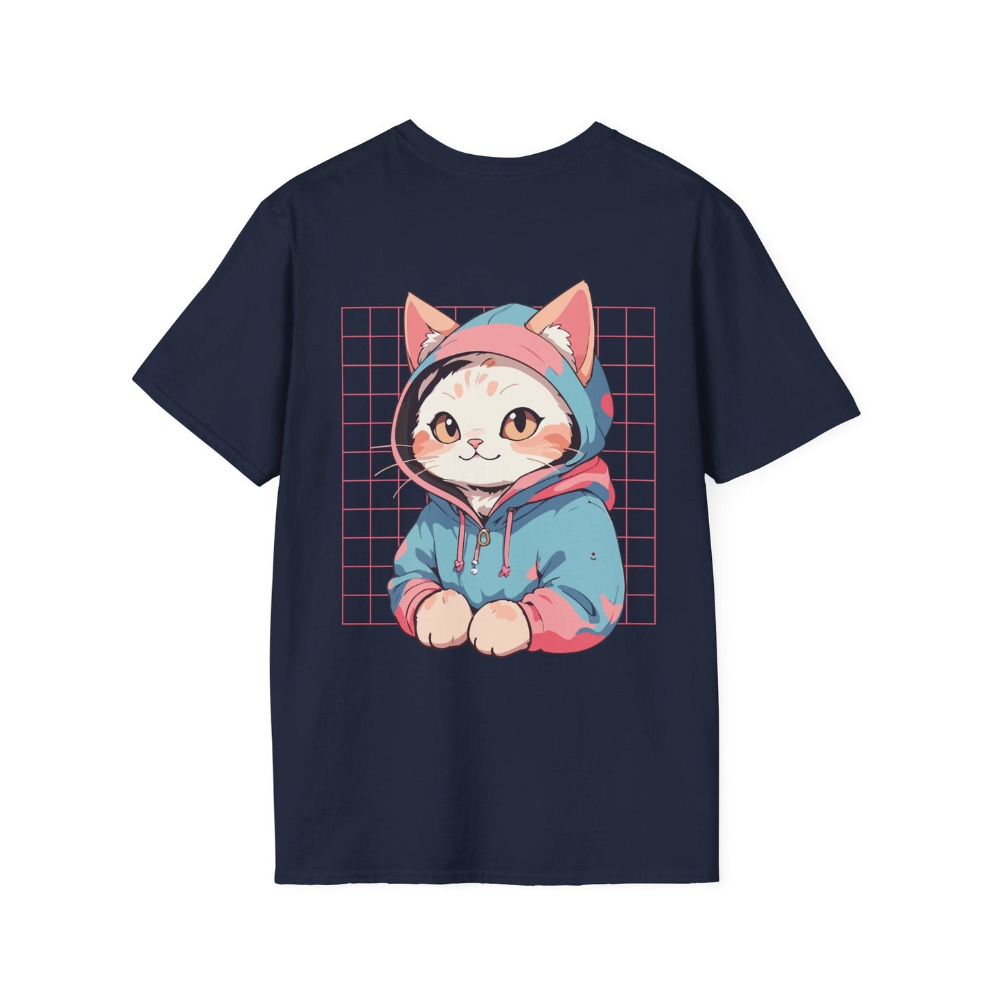 Cute Cat - Anime World - Unisex T-Shirt - Back Print-2