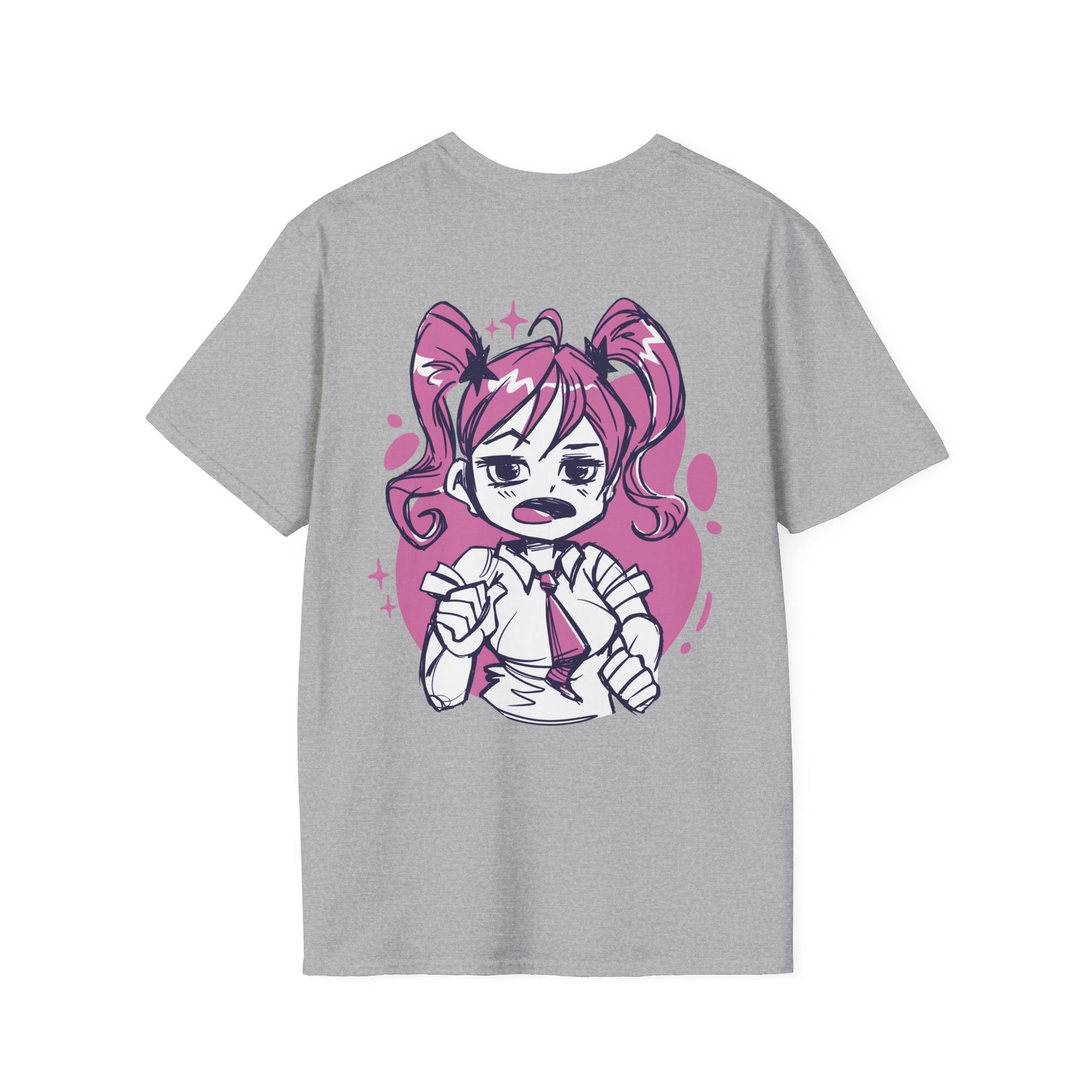 Anime Girl sketched - Anime World - Unisex T-Shirt - Back Print-4