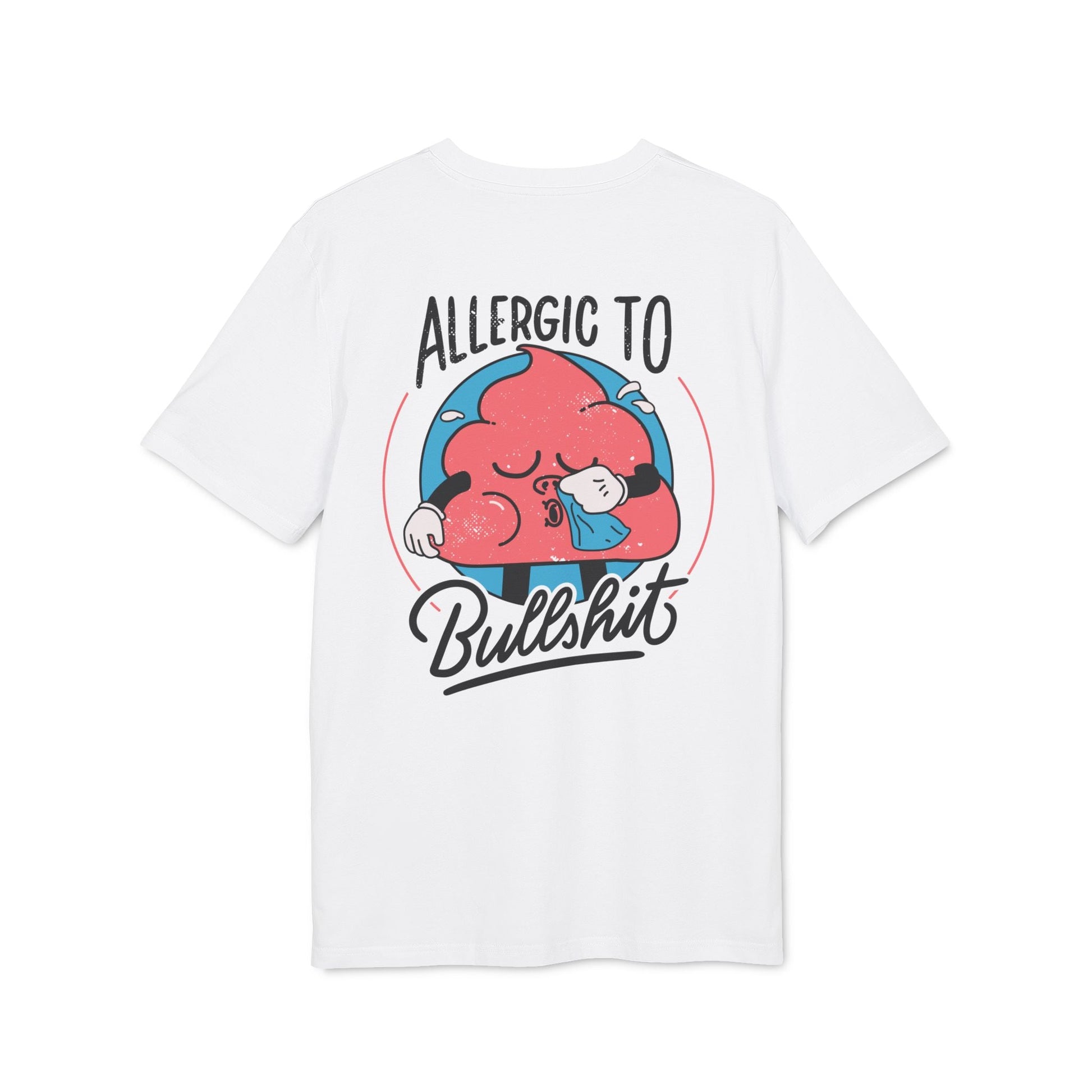 Allergic to Bullshit - Antisocial Retro - Premium Bio Unisex T-Shirt - Back Print-0