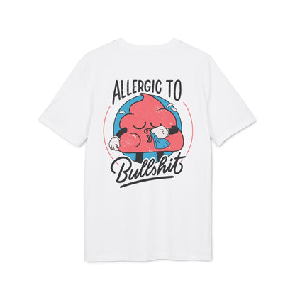Allergic to Bullshit - Antisocial Retro - Premium Bio Unisex T-Shirt - Back Print-0