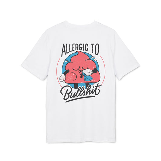 Allergic to Bullshit - Antisocial Retro - Premium Bio Unisex T-Shirt - Back Print-0