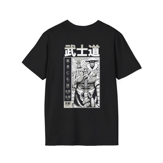 Unfair Fight - Samurai Manga - Unisex T-Shirt - Back Print-0