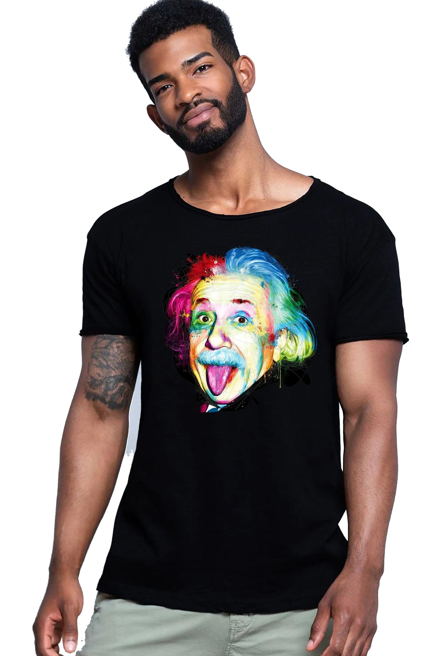 Albert Einstein The Legend Stilizzato Color Fisico 18-20-72 T-shirt Urban Slub Men Uomo 100% Cotone Fiammato JK STREET STYLE