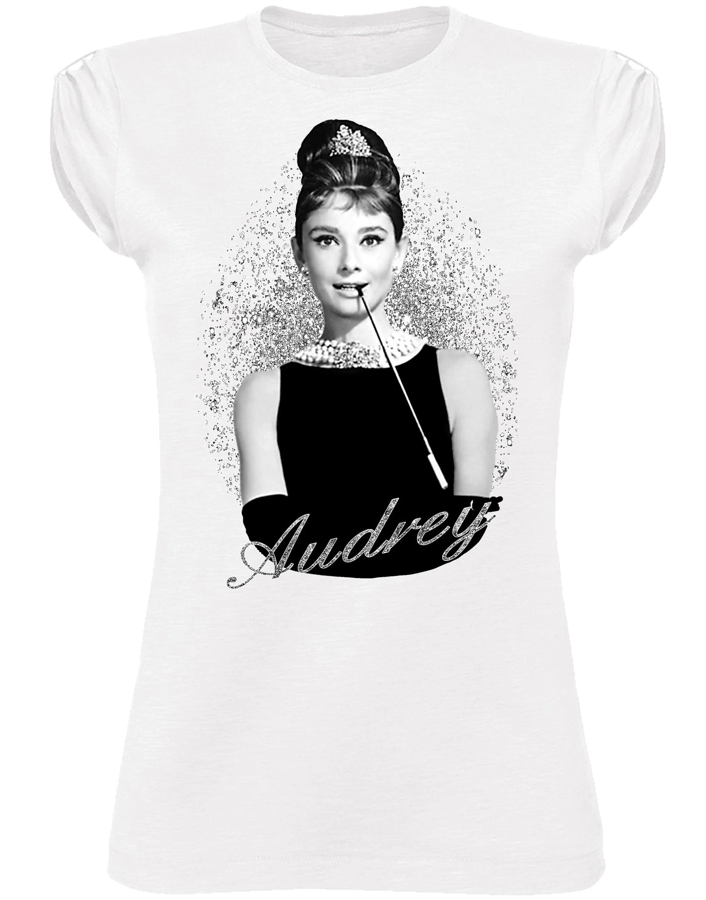 Audrey Hepburn Attrice Cinema Soggetto Attrice Cinema 18-5 Moda Urban Slub Lady Donna 100% Cotone Fiammato BS STREET STYLE