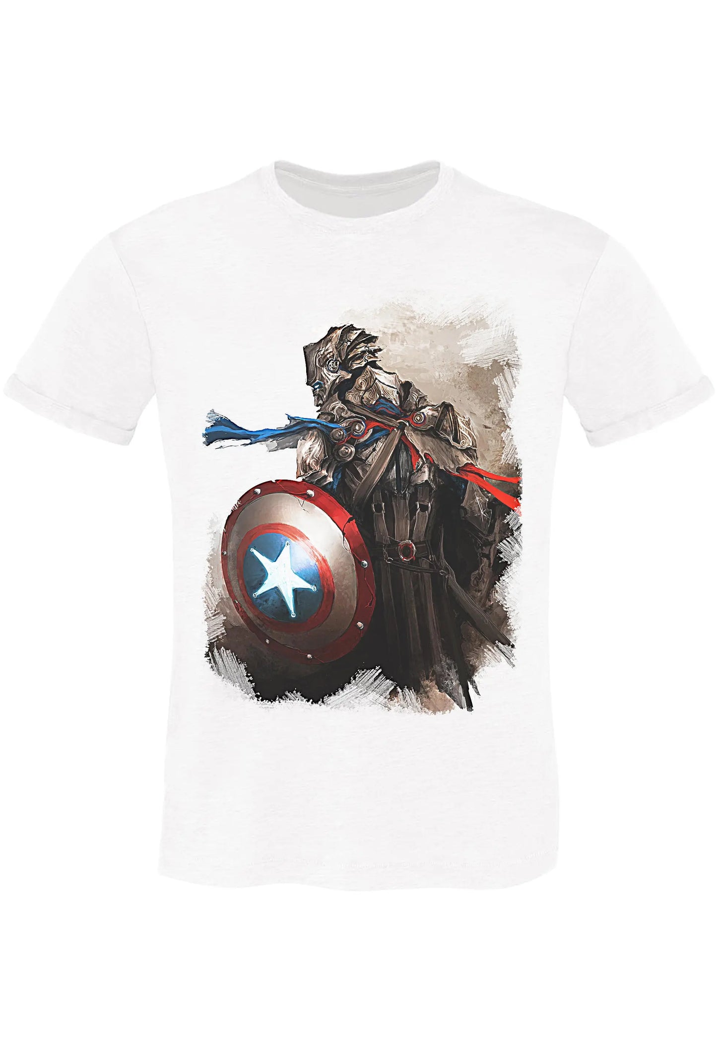 Avengers Captain America Thedurrian Cartoon 2082-2 Urban Slub Men Uomo 100% Cotone Fiammato BS STREET STYLE