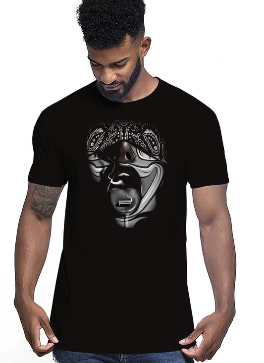 Bandana Chicano Skull Motor Tattoo 9050-17 T-shirt Urban Men Uomo 100% Cotone Pettinato JK STREET STYLE