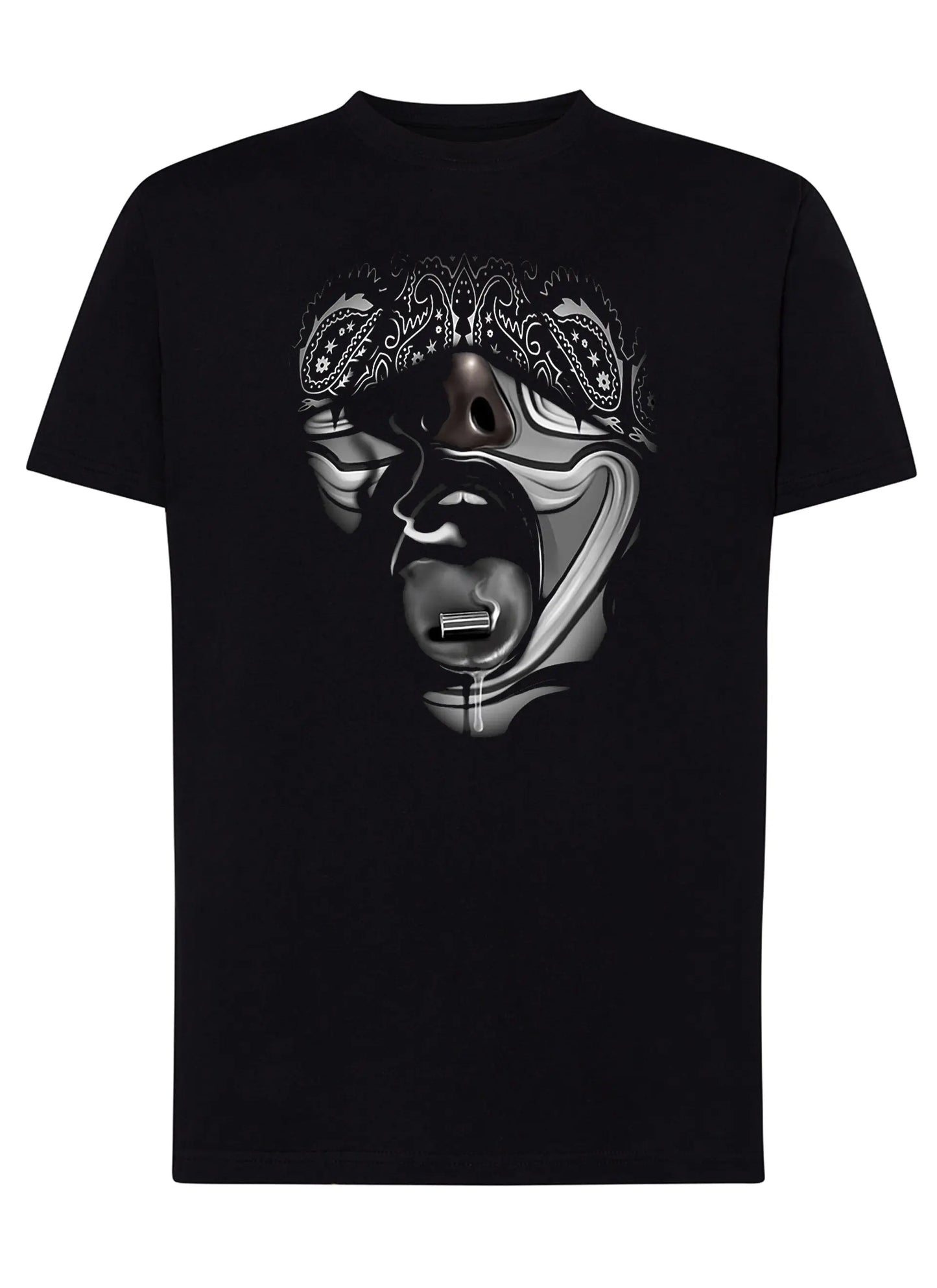 Bandana Chicano Skull Motor Tattoo 9050-17 T-shirt Urban Men Uomo 100% Cotone Pettinato JK STREET STYLE