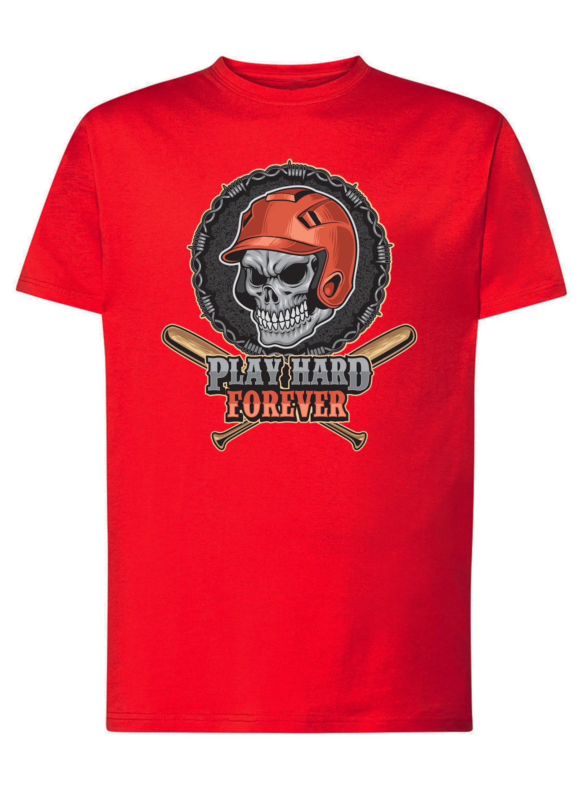 Baseball Skull Motor Tattoo 9052 T-shirt Urban Men Uomo 100% Cotone Pettinato JK STREET STYLE