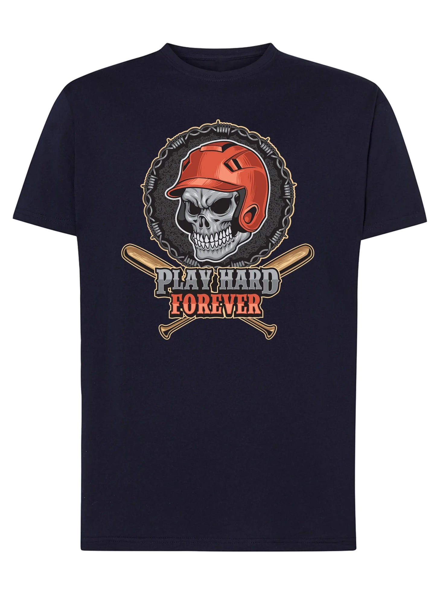 Baseball Skull Motor Tattoo 9052 T-shirt Urban Men Uomo 100% Cotone Pettinato JK STREET STYLE