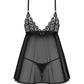 Black Sheer Mesh Babydoll Set Obsessive Blomentis-4
