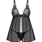 Black Sheer Mesh Babydoll Set Obsessive Blomentis-3