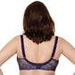 Semi Sheer Half Padded Bra Gorteks Scarlet Navy Blue-3