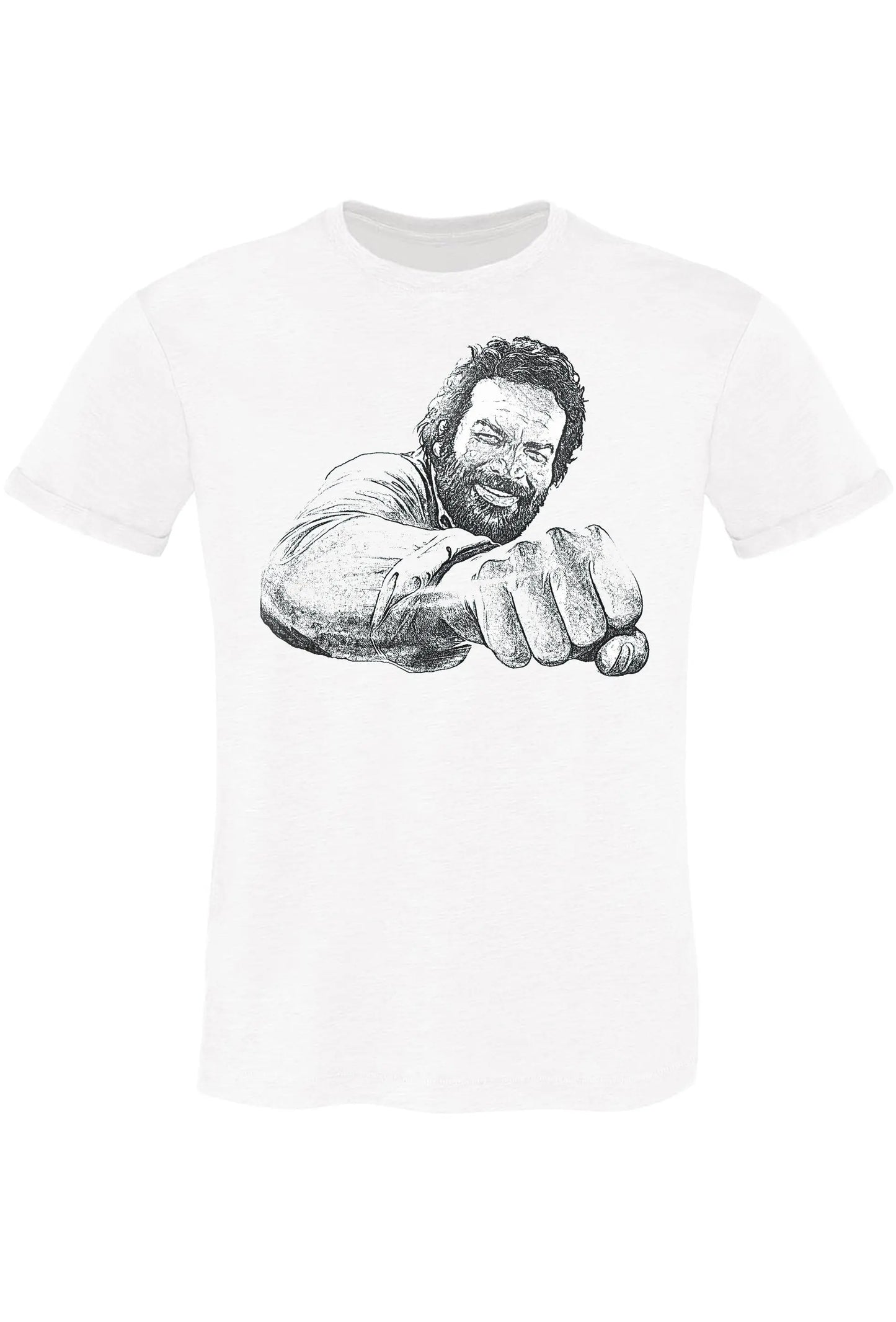 Bud Spencer Pugno Stilizzato Soggetto 18-70-3 T-shirt Urban Slub Men Uomo 100% Cotone Fiammato BS STREET STYLE