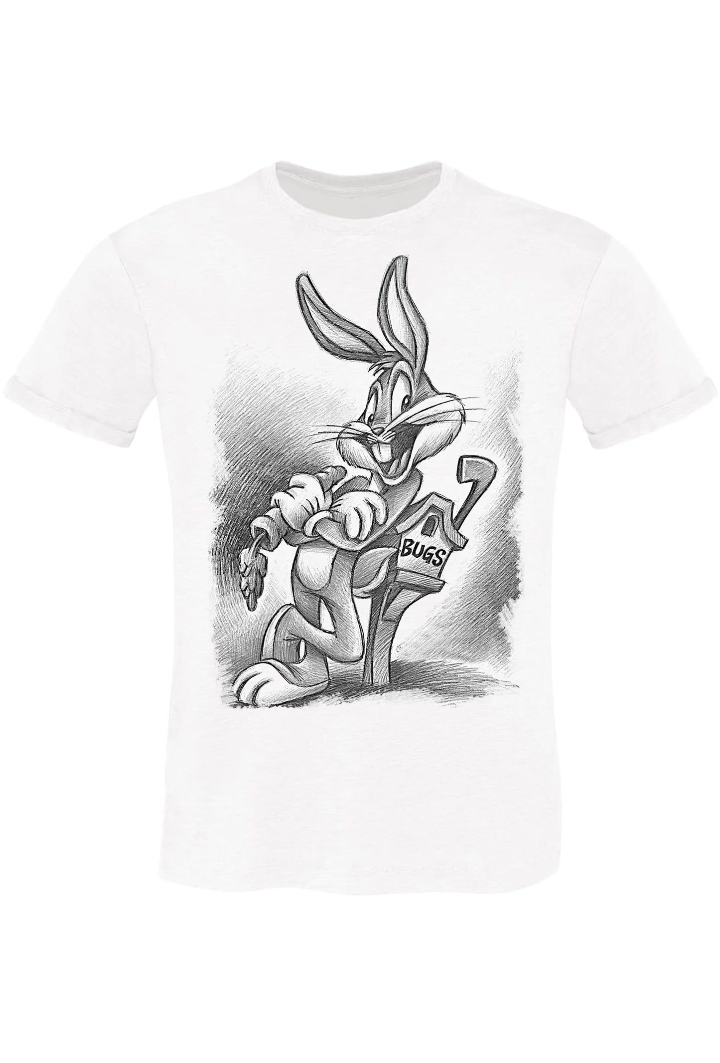 Bugs Mangia Carota Fumetti Cartoons 2075-3-6 T-Shirt Urban Men Uomo 100% Cotone Fiammato BS STREET STYLE