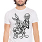 Bugs e Daffy Sport Fumetti Cartoons 2075-3-5 T-Shirt Urban Men Uomo 100% Cotone Fiammato BS STREET STYLE