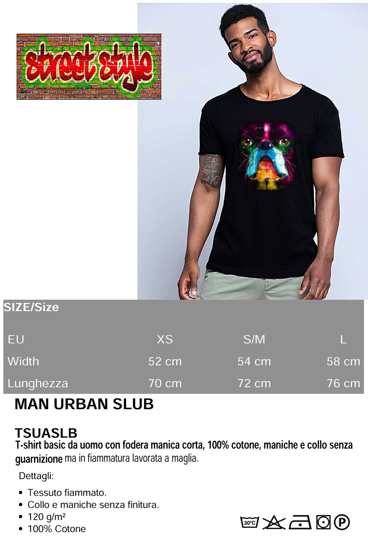 Bully Dog Color Stilizzato 18-20-31 T-shirt Urban Slub Men Uomo 100% Cotone Fiammato JK STREET STYLE