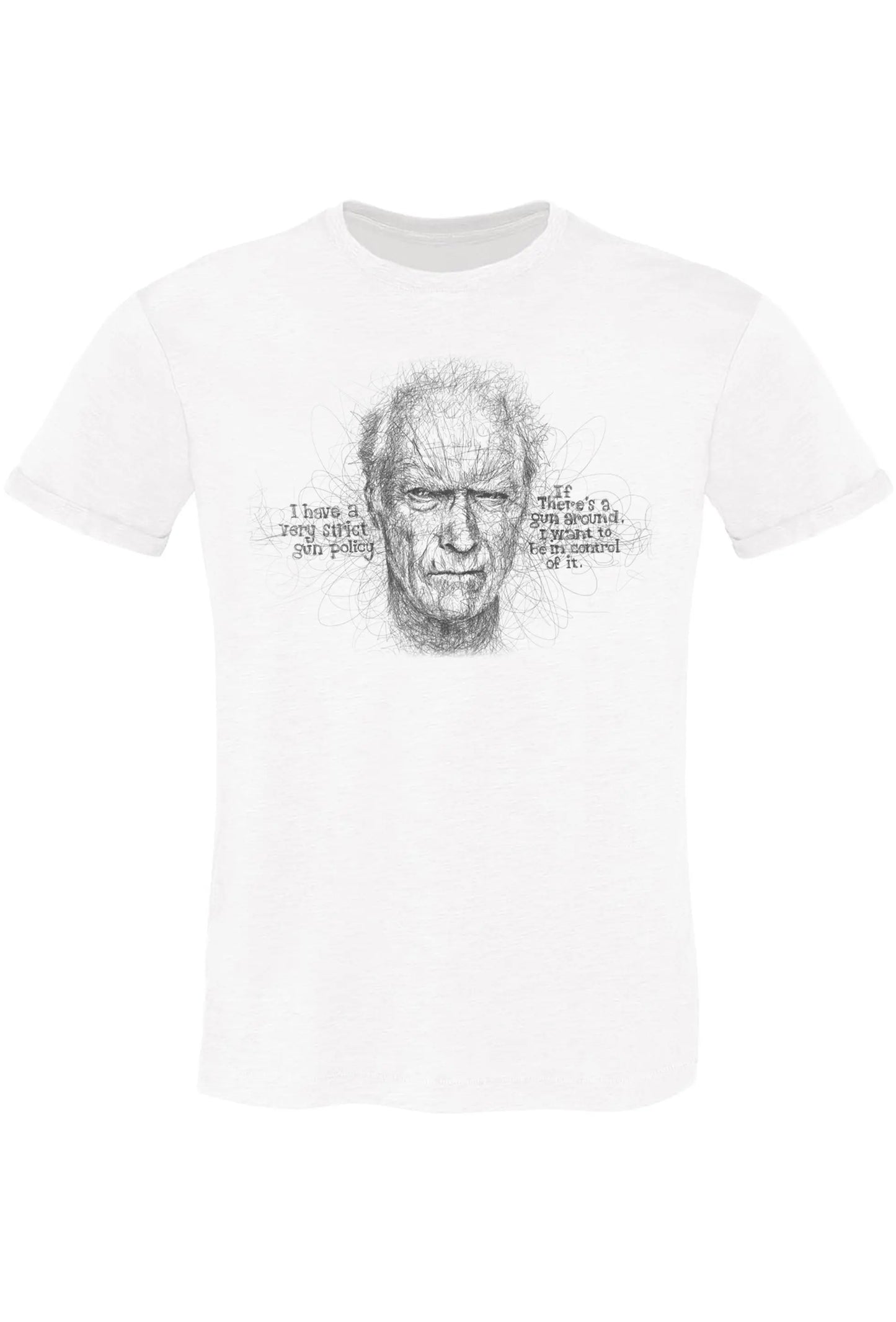 Clint Eastwood Stilizzato Soggetto 18-26 T-shirt Urban Slub Men Uomo 100% Cotone Fiammato BS STREET STYLE