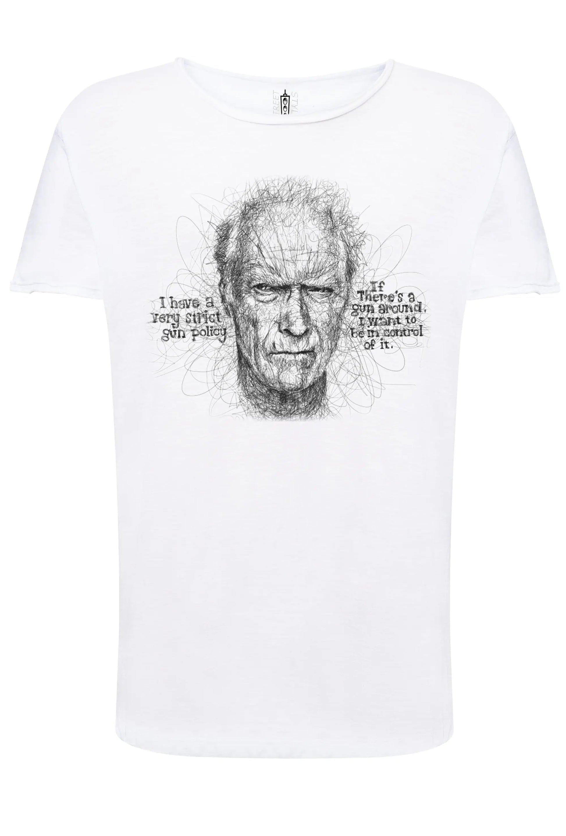 Clint Eastwood Stilizzato Soggetto attore Cinema 18-26 T-shirt Urban Slub Men Uomo 100% Cotone Fiammato JK STREET STYLE