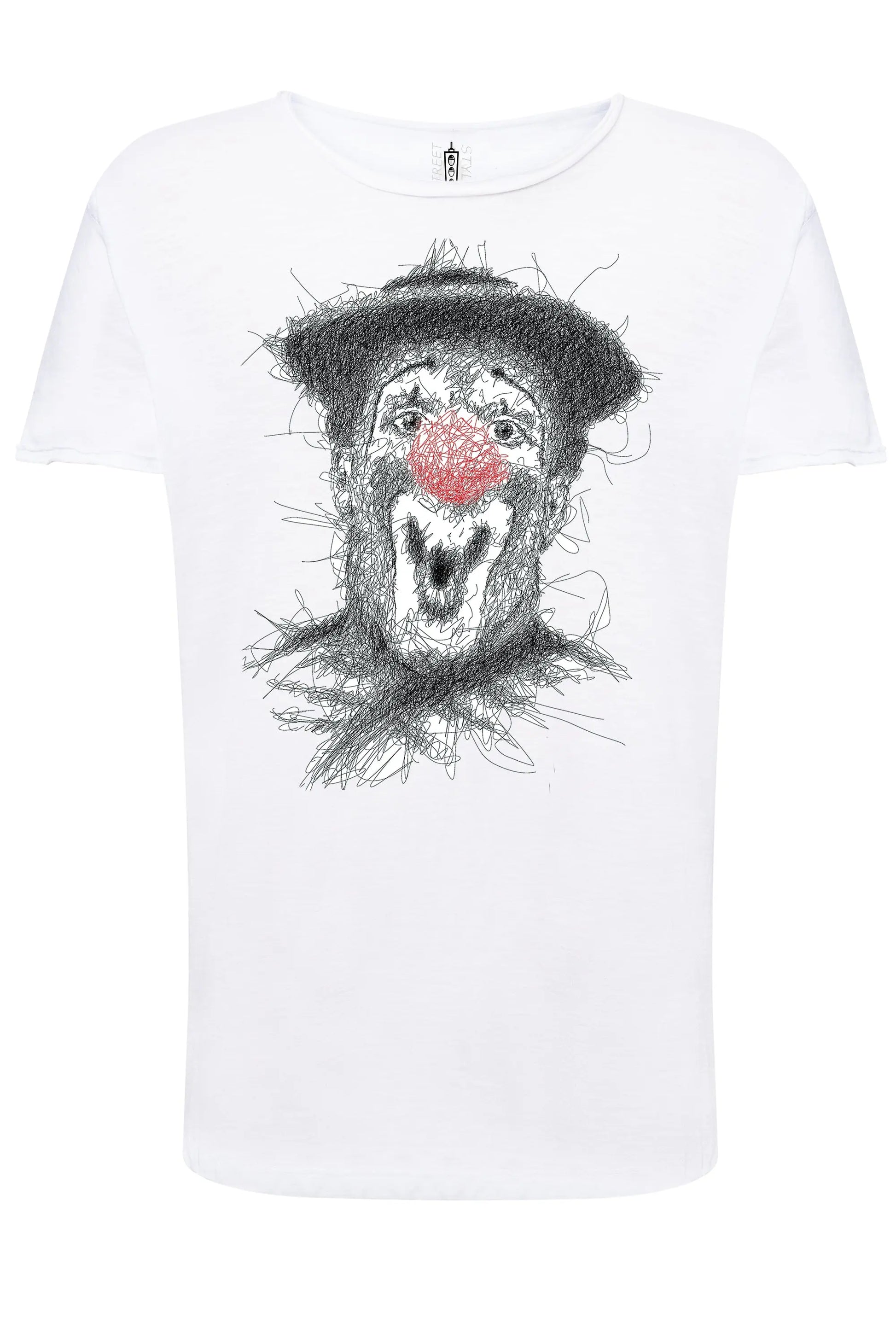 Clown Naso rosso Stilizzato Color  18-65 T-shirt Urban Slub Men Uomo 100% Cotone Fiammato JK STREET STYLE