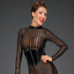Sexy Latex Front Zip Open Cup Corset Noir Handmade Decadence-2