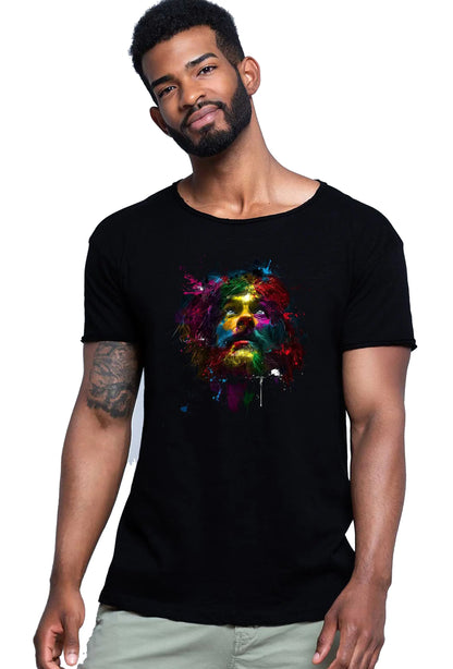 Cristo Color Stilizzato 18-20-4 T-shirt Urban Slub Men Uomo 100% Cotone Fiammato JK STREET STYLE